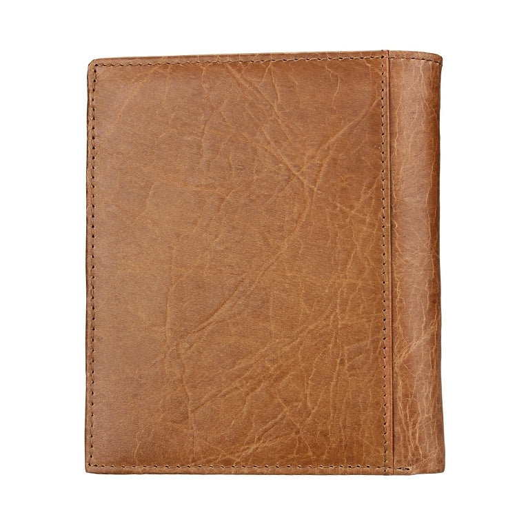8235 Antimagnetic RFID Multi-function Crazy Horse Texture Leather Wallet Passport Bag(Yellowish-brown) - free shipping - PMC TechLife - Order now!
