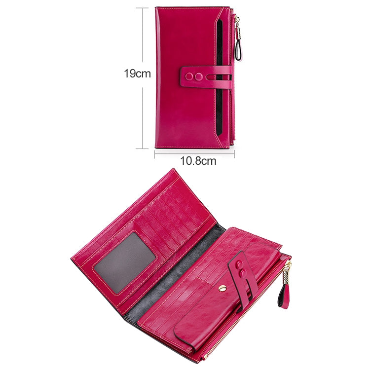 8239 Antimagnetic RFID Multi-function Leather Lady Wallet Large-capacity Purse with Detachable Card Holder (Rose Purple) - Antimagnetic RFID Package by PMC TechLife | Online Shopping South Africa | PMC TechLife | Buy Now Pay Later Mobicred