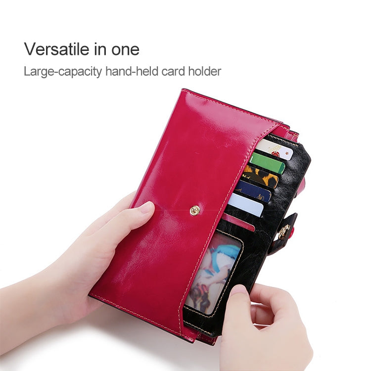 8239 Antimagnetic RFID Multi-function Leather Lady Wallet Large-capacity Purse with Detachable Card Holder (Rose Purple) - Antimagnetic RFID Package by PMC TechLife | Online Shopping South Africa | PMC TechLife | Buy Now Pay Later Mobicred