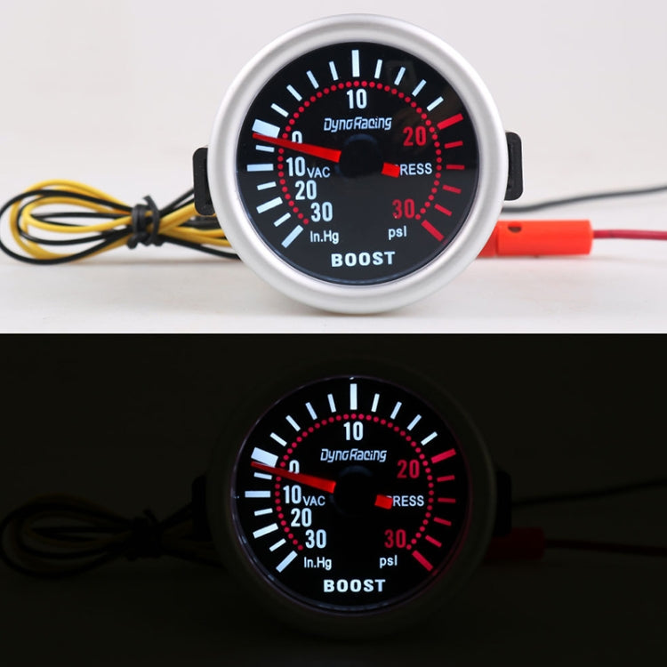 52mm 12V Universal Car Modified LED White Light Turbo Boost Gauge - Clocks & Car Meters by PMC Jewellery | Online Shopping South Africa | PMC Jewellery