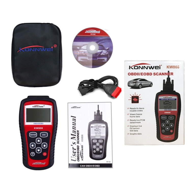 KONNWEI KW808  EOBD / OBDII Car Auto Diagnostic Scan Tools CAN Code Reader Scanner Auto Scan Adapter Scan Tool (Can Only Detect 12V Gasoline Car) - Code Readers & Scan Tools by KONNWEI | Online Shopping South Africa | PMC Jewellery
