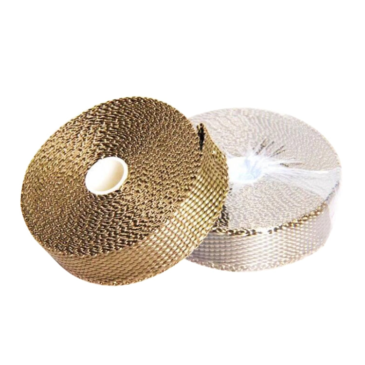 10m Titanium Gold Exhaust Wrap Auto Motor Exhaust Heat Shield Wrap Heat Resistant Wrap - Exhaust Pipes by PMC Jewellery | Online Shopping South Africa | PMC Jewellery