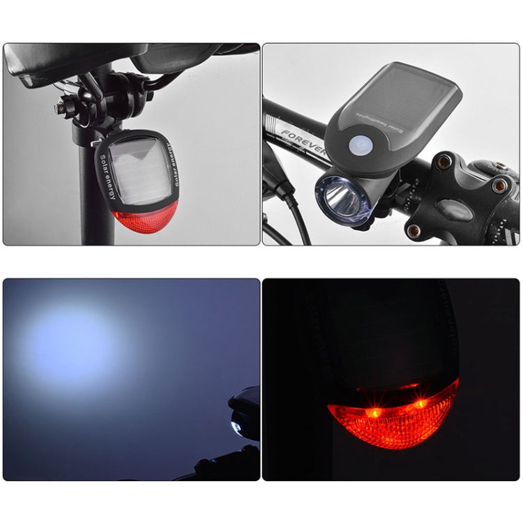 2 PCS 3W 240LM USB Solar Energy Motorcycle / Bicycle Light Set, Front Light+Back Light(Black) - Headlights by PMC TechLife | Online Shopping South Africa | PMC TechLife | Buy Now Pay Later Mobicred
