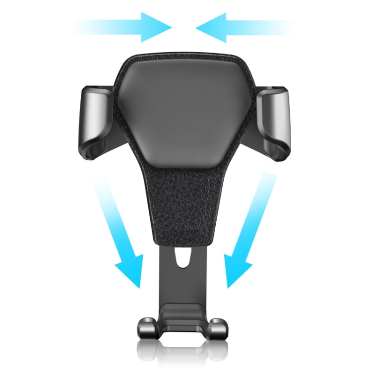 Litchi Texture Gravity Car Mount Phone Holder (Black) - Car Holders by PMC TechLife | Online Shopping South Africa | PMC TechLife