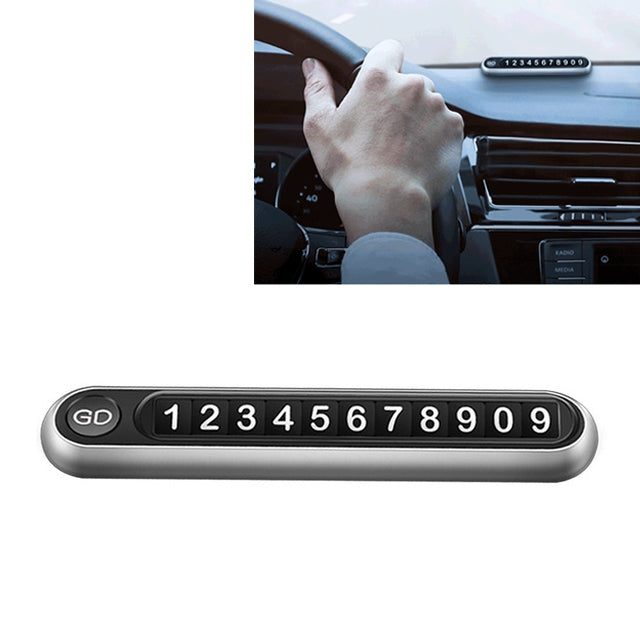 Hidden Number Metal Car Temporary Parking Number Plate Parking Card (Silver) - Parking Card by PMC TechLife | Online Shopping South Africa | PMC TechLife