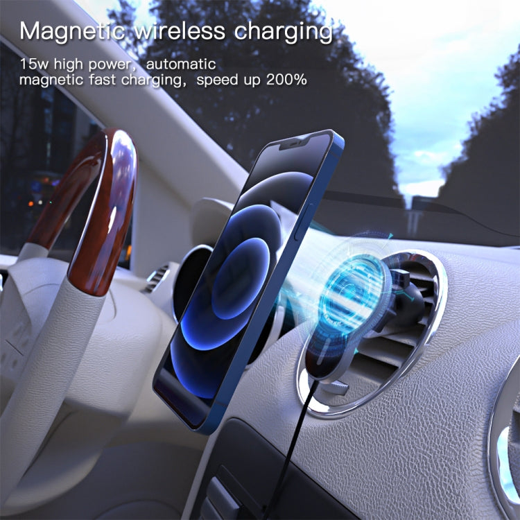 X6 Car Air Outlet Vent Mount Clamp Holder 15W Fast Charging Qi Magnetic Wireless Charger - Wireless Charger Holders by PMC Jewellery | Online Shopping South Africa | PMC Jewellery