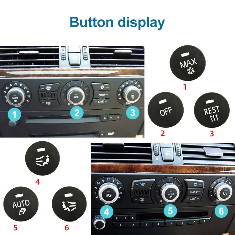 Car Air Conditioner Panel Switch Button OFF Key 6131 9250 196-1 for BMW E60 2003-2010, Left Driving - Car Switches by PMC Jewellery | Online Shopping South Africa | PMC Jewellery