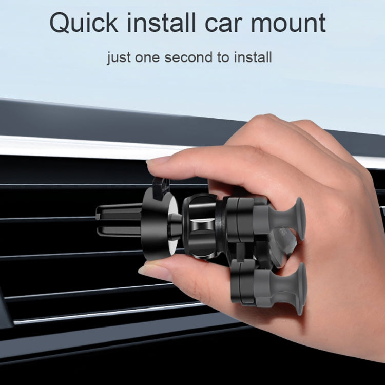 Car Air Outlet Six-claw Gravity Mobile Phone Holder Bracket (Red) - Car Holders by PMC TechLife | Online Shopping South Africa | PMC TechLife