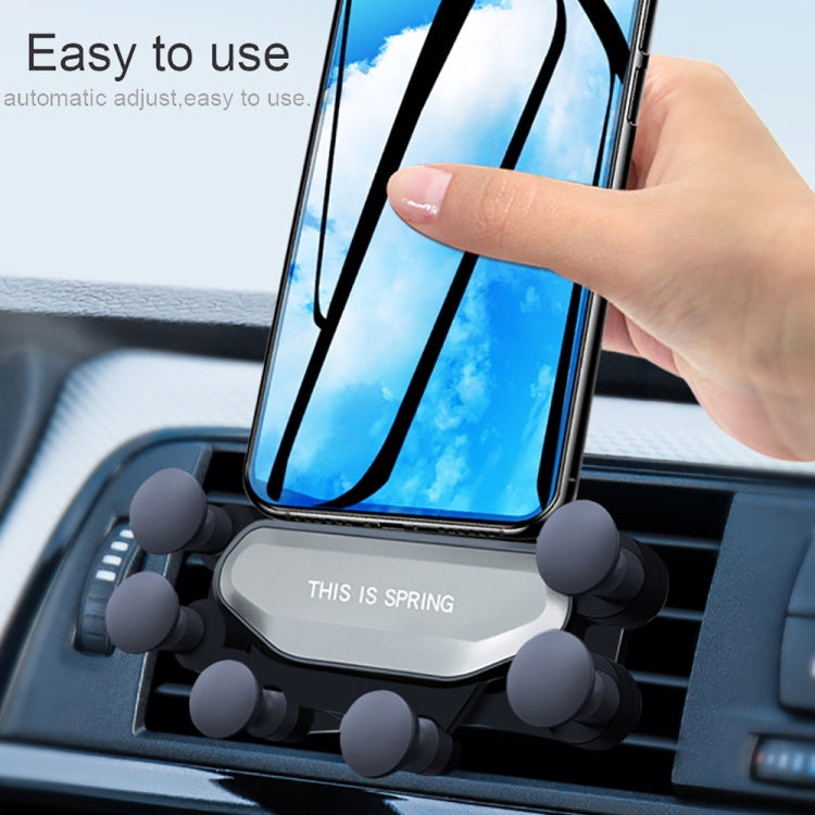 Car Air Outlet Six-claw Gravity Mobile Phone Holder Bracket (Silver) - Car Holders by PMC TechLife | Online Shopping South Africa | PMC TechLife