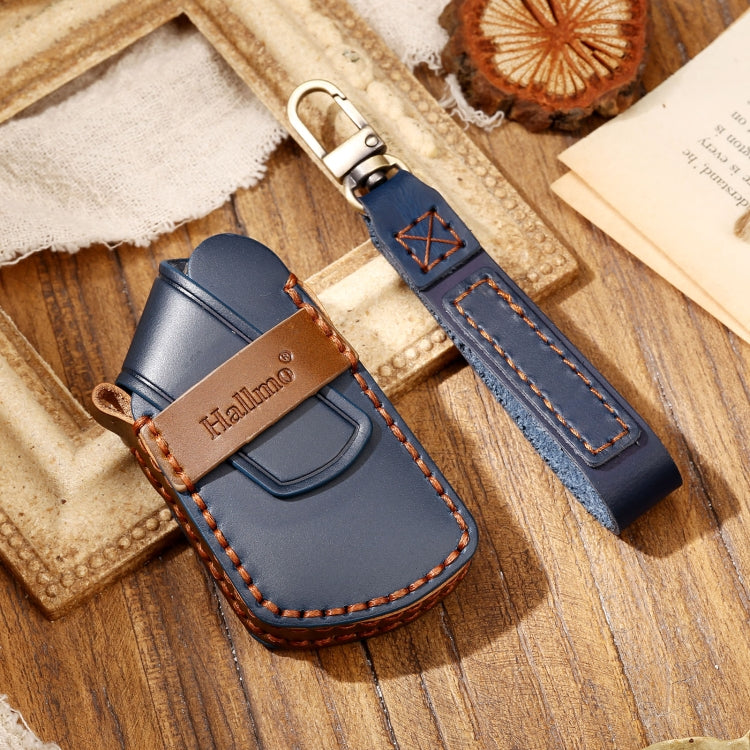Hallmo Car Cowhide Leather Key Protective Cover Key Case for Volkswagen Golf 8(Blue) - free shipping - PMC TechLife - Order now!
