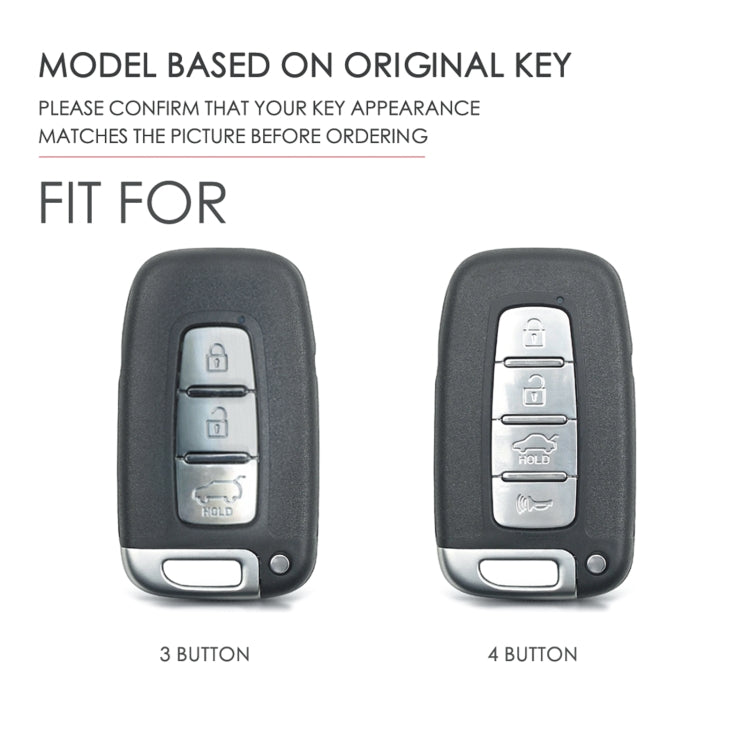 Hallmo Car Cowhide Leather Key Protective Cover Key Case for KIA K2 / K3 / K5 3-button(Black) - Car Key Cases by Hallmo | Online Shopping South Africa | PMC TechLife | Buy Now Pay Later Mobicred