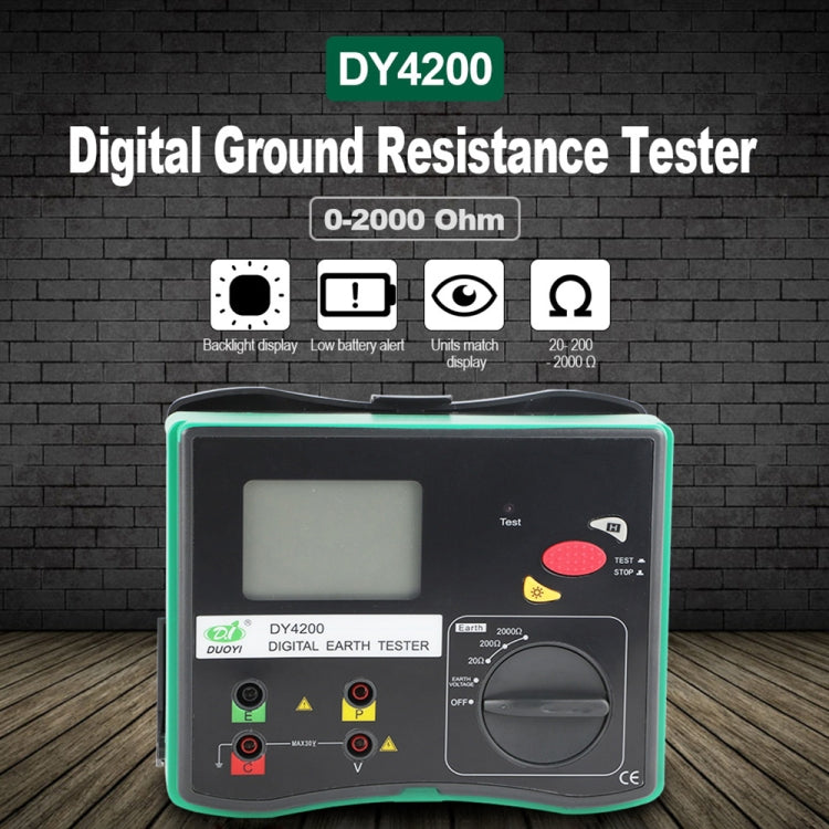 DUOYI DY4200 Car Higher Accuracy Digital Ground Resistance Tester - Electronic Test by DUOYI | Online Shopping South Africa | PMC Jewellery | Buy Now Pay Later Mobicred