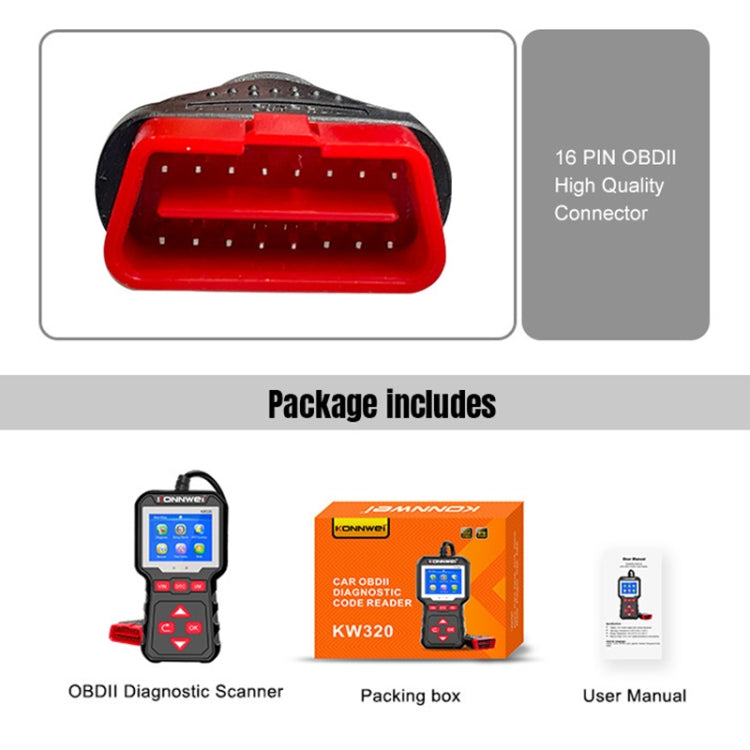 KONNWEI KW320 Car OBD2 Fault Diagnosis Tool - Code Readers & Scan Tools by KONNWEI | Online Shopping South Africa | PMC Jewellery | Buy Now Pay Later Mobicred