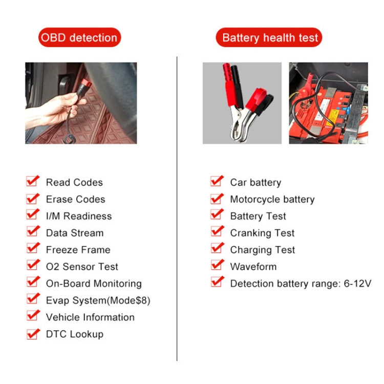 KONNWEI KW870 2 in 1 Car OBD2 Fault Diagnosis + Battery Tester - Code Readers & Scan Tools by KONNWEI | Online Shopping South Africa | PMC Jewellery | Buy Now Pay Later Mobicred