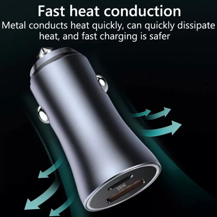 2pcs PD 20W Aluminum Alloy Dual Interface Car Fast Charger (Red) - Car Charger by PMC TechLife | Online Shopping South Africa | PMC TechLife