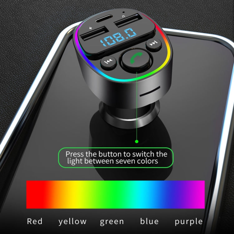 Car Bluetooth MP3 Player Audio FM Transmitter with Ambient Light - Bluetooth Car Kits by PMC TechLife | Online Shopping South Africa | PMC TechLife