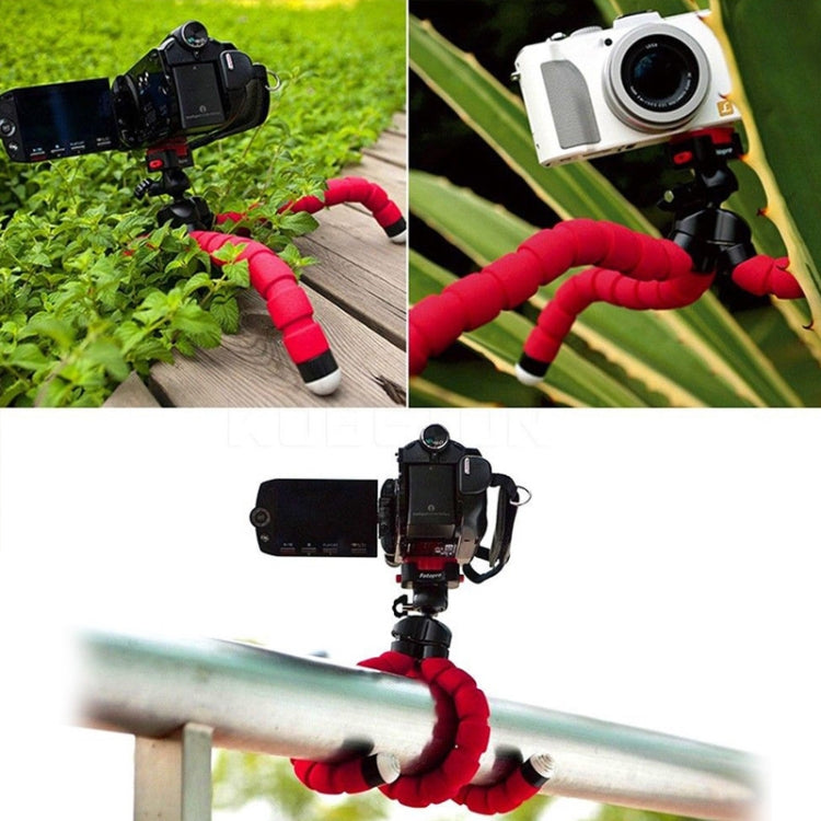 Mini Octopus Flexible Foam Tripod Holder with Phone Clamp & Remote Control(Black) - Stand by PMC Jewellery | Online Shopping South Africa | PMC Jewellery