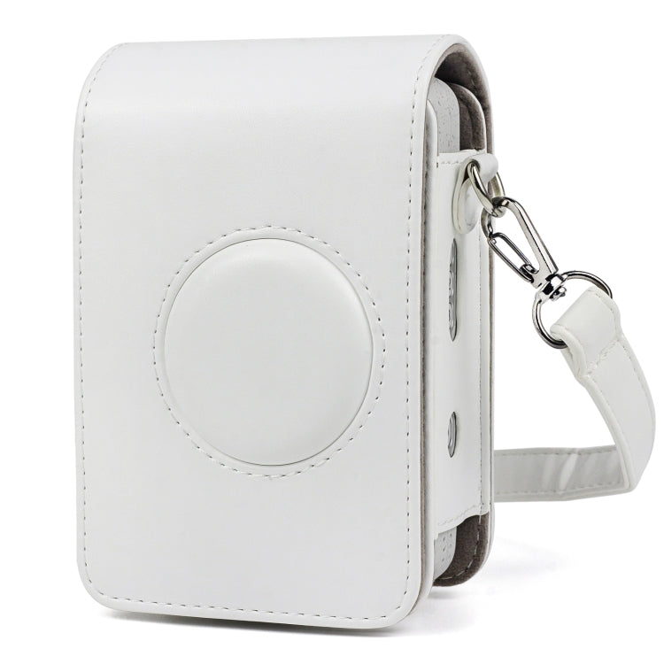 Full Body Camera Retro PU Leather Case Bag with Strap for FUJIFILM instax mini Liplay (White) - Leather Bag by PMC TechLife | Online Shopping South Africa | PMC TechLife