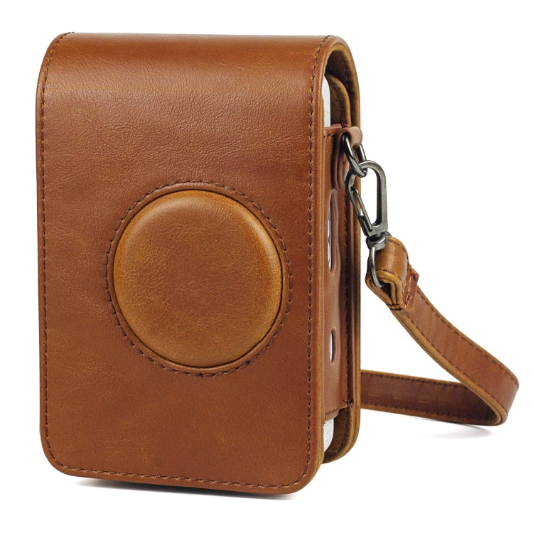 Full Body Camera Retro PU Leather Case Bag with Strap for FUJIFILM instax mini Liplay (Brown) - Leather Bag by PMC TechLife | Online Shopping South Africa | PMC TechLife