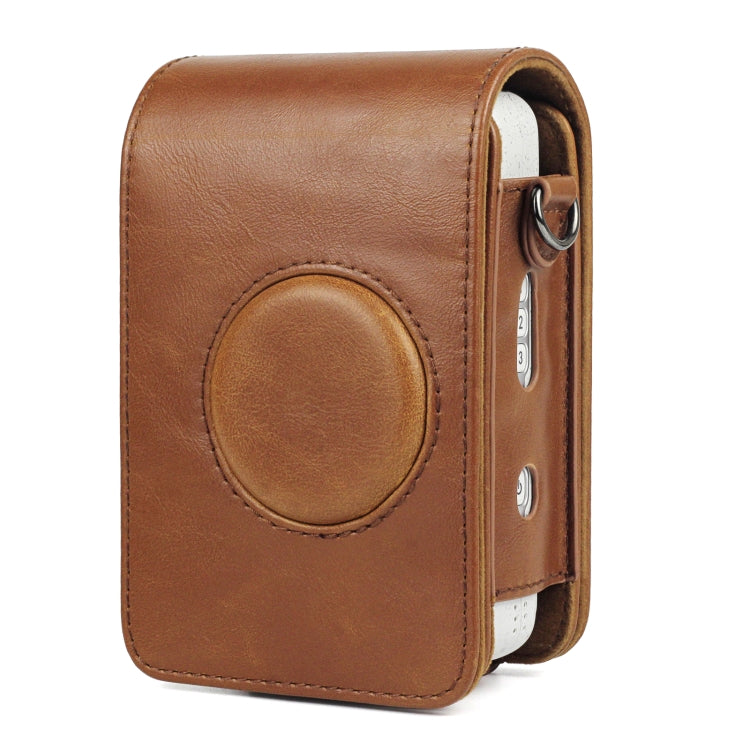 Full Body Camera Retro PU Leather Case Bag with Strap for FUJIFILM instax mini Liplay (Brown) - Leather Bag by PMC TechLife | Online Shopping South Africa | PMC TechLife