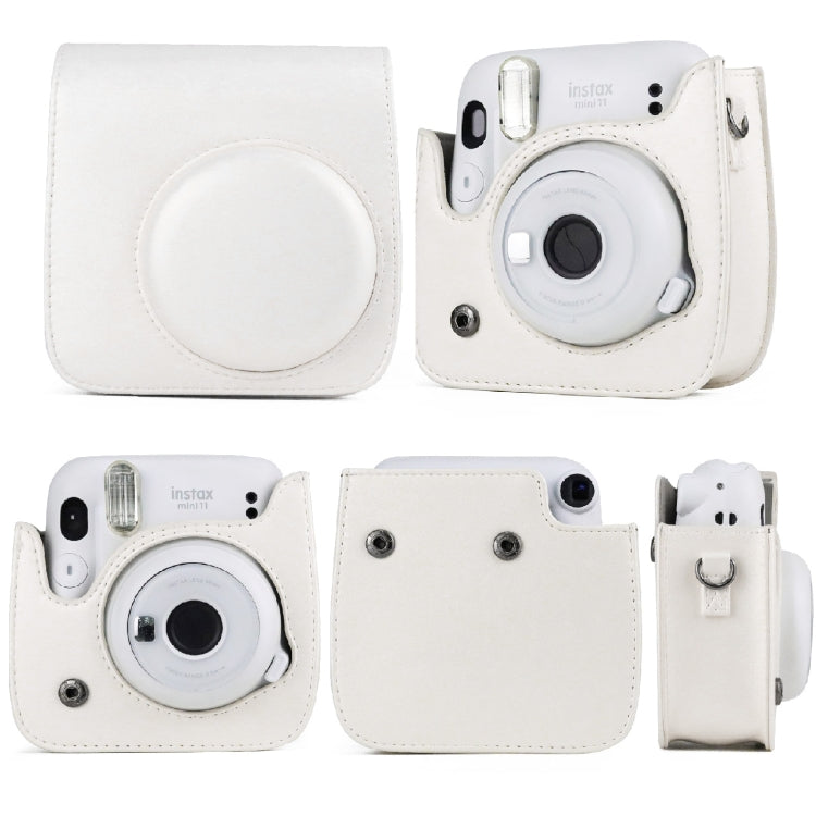 Solid Color Full Body Camera Leather Case Bag with Strap for FUJIFILM Instax mini 11 (White) - free shipping - PMC TechLife - Order now!