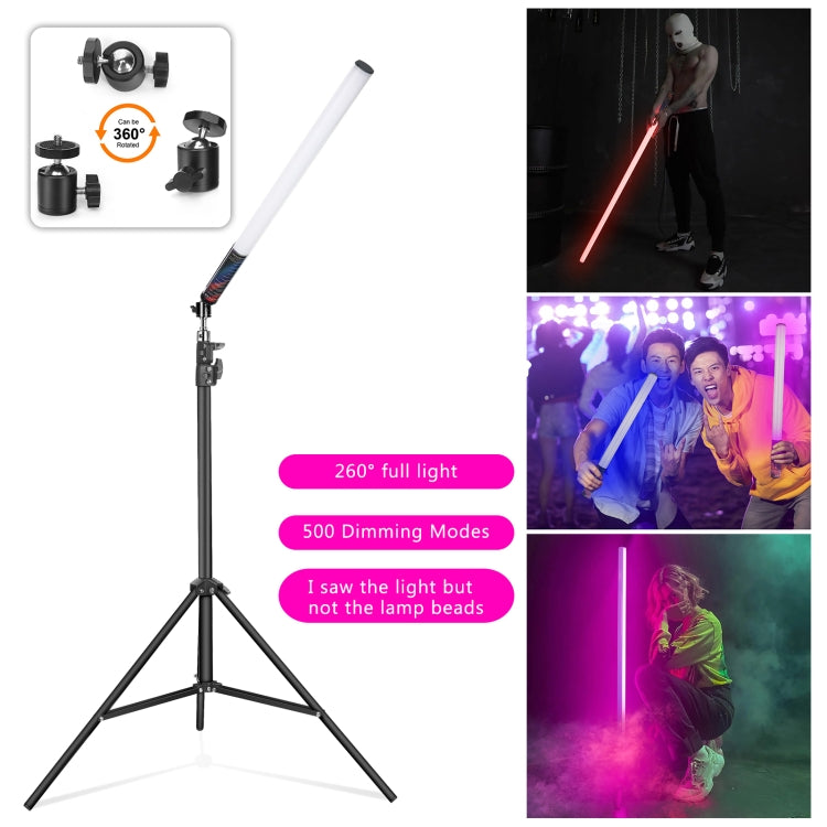 LUXCeO Mood1 85cm RGB Colorful Atmosphere Rhythm LED Stick Handheld Video Photo Fill Light with Tripod -  by LUXCeO | Online Shopping South Africa | PMC Jewellery