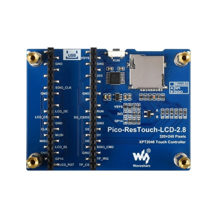 WAVESHARE 2.8 inch 262K Colors 320 x 240 Pixel Touch Display Module for Raspberry Pi Pico, SPI Interface - LCD & LED Display Module by WAVESHARE | Online Shopping South Africa | PMC TechLife | Buy Now Pay Later Mobicred