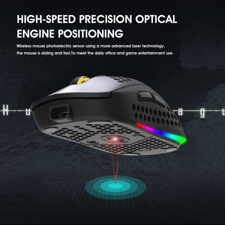 HXSJ T90 RGB Light Three-mode Wireless Gaming Mouse - Wireless Mice by HXSJ | Online Shopping South Africa | PMC TechLife | Buy Now Pay Later Mobicred
