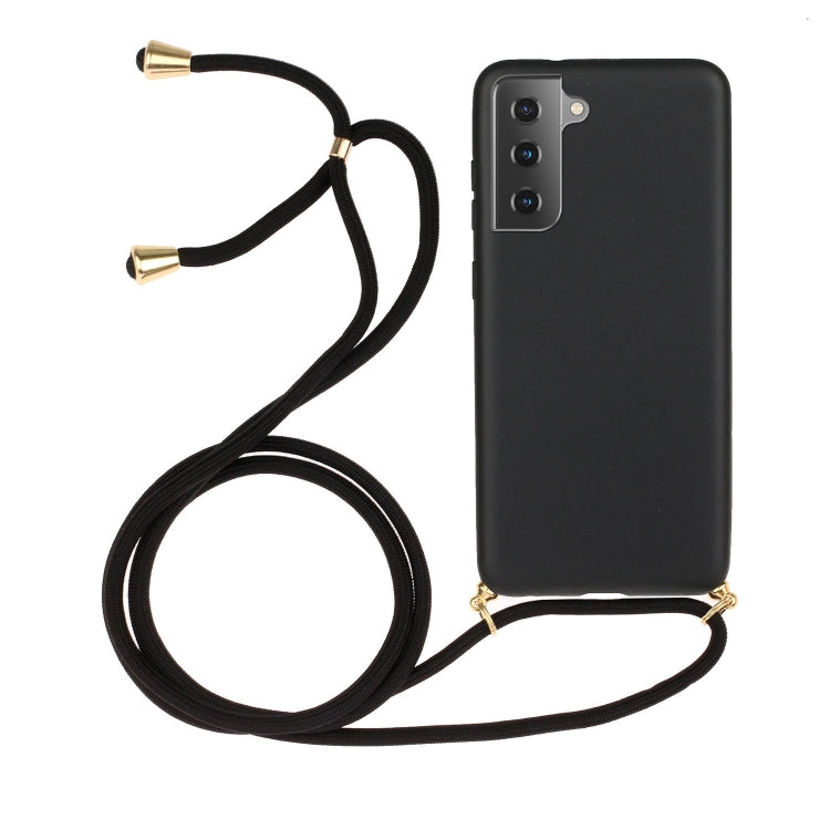 For Samsung Galaxy S21 5G Wheat Straw Material + TPU Protective Case with Lanyard(Black) - free shipping - PMC TechLife - Order now!
