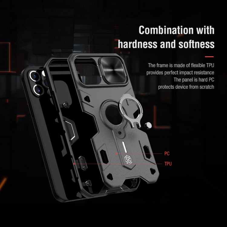 For iPhone 12 Pro Max NILLKIN Shockproof CamShield Armor Protective Case with Invisible Ring Holder(Black) - iPhone 12 / 12 Pro Cases by NILLKIN | Online Shopping South Africa | PMC TechLife | Buy Now Pay Later Mobicred