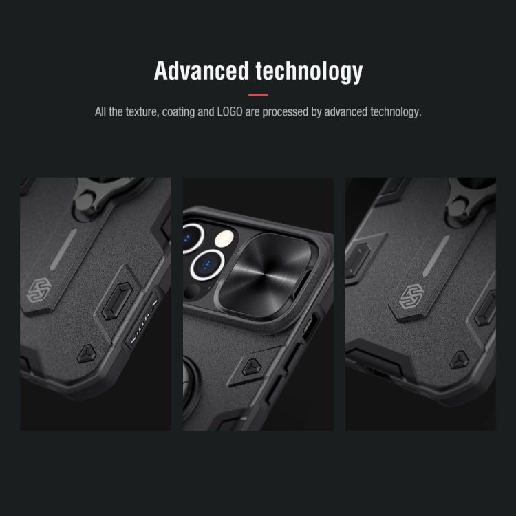 For iPhone 12 Pro Max NILLKIN Shockproof CamShield Armor Protective Case with Invisible Ring Holder(Black) - iPhone 12 / 12 Pro Cases by NILLKIN | Online Shopping South Africa | PMC TechLife | Buy Now Pay Later Mobicred