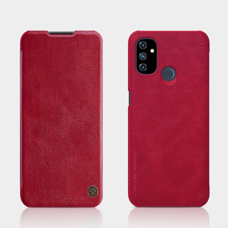 For OnePlus Nord N100 NILLKIN QIN Series Crazy Horse Texture Horizontal Flip Leather Case with Card Slot(Red) - OnePlus Cases by NILLKIN | Online Shopping South Africa | PMC Jewellery