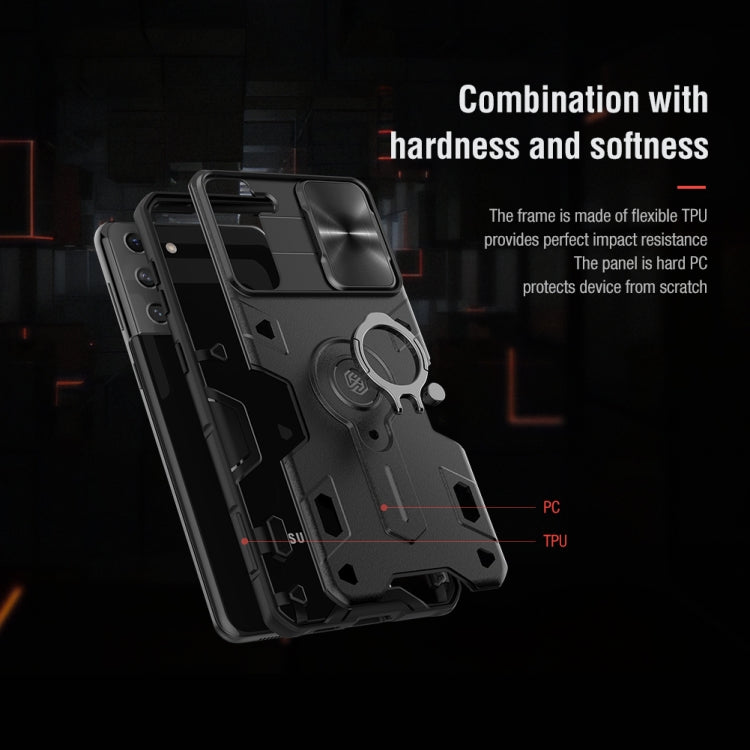 For Samsung Galaxy S21+ 5G NILLKIN Shockproof CamShield Armor Protective Case with Invisible Ring Holder(Black) - Galaxy S21+ 5G Cases by NILLKIN | Online Shopping South Africa | PMC TechLife | Buy Now Pay Later Mobicred