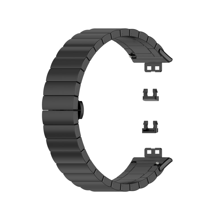 For Huawei Watch Fit Stainless Steel Watch Band(Black) - Watch Bands by PMC TechLife | Online Shopping South Africa | PMC TechLife | Buy Now Pay Later Mobicred