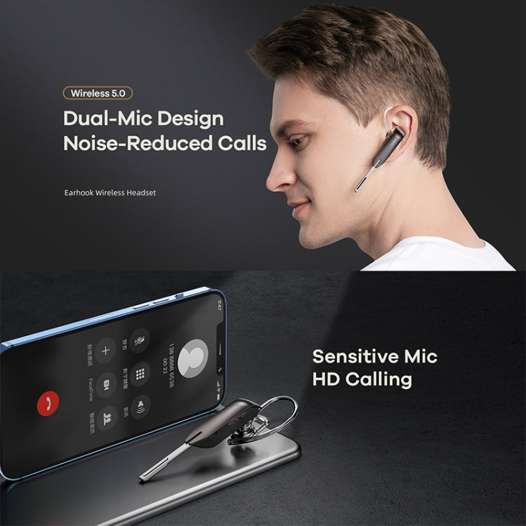Remax RB-T38 Bluetooth 5.0 Wireless Metal Noise Reduction Bluetooth Earphone(Black) - free shipping - PMC TechLife - Order now!