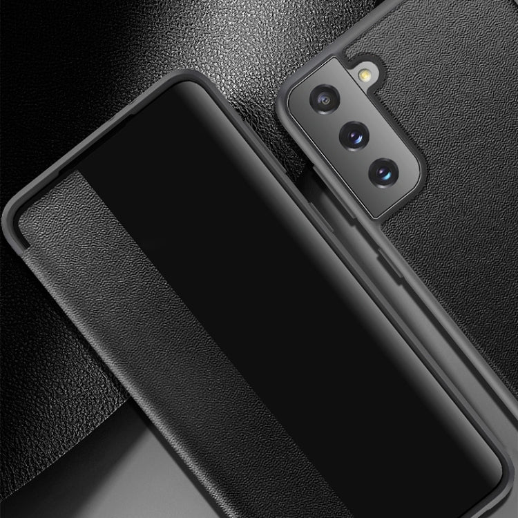 For Samsung Galaxy S21 Ultra 5G Magnetic Side Window View Shockproof Horizontal Flip Leather Case(Black) - Galaxy S21 Ultra 5G Cases by PMC TechLife | Online Shopping South Africa | PMC TechLife | Buy Now Pay Later Mobicred