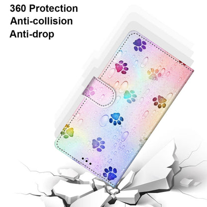 For Xiaomi Redmi Note 10 5G Coloured Drawing Cross Texture Horizontal Flip PU Leather Case with Holder & Card Slots & Wallet & Lanyard(Footprint Water Drops) - Xiaomi Cases by PMC Jewellery | Online Shopping South Africa | PMC Jewellery