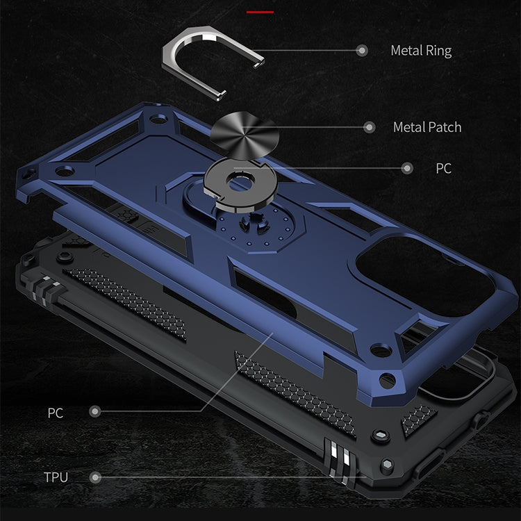 For Xiaomi Redmi Note 10 / Note 10s Shockproof TPU + PC Protective Case with 360 Degree Rotating Holder(Blue) - Xiaomi Cases by PMC TechLife | Online Shopping South Africa | PMC TechLife | Buy Now Pay Later Mobicred