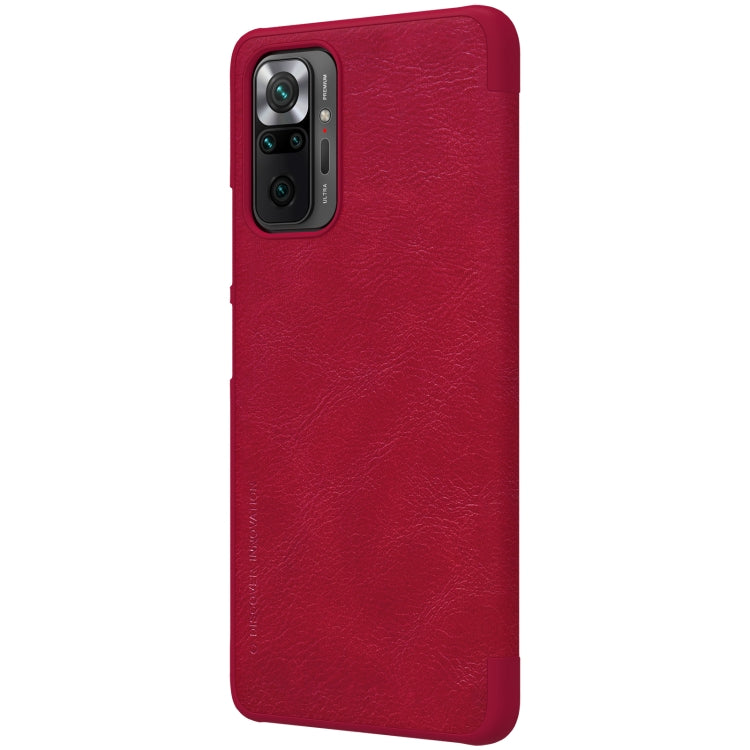 For Xiaomi Redmi Note 10 Pro / 10 Pro Max NILLKIN QIN Series Crazy Horse Texture Horizontal Flip Leather Case with Card Slot(Red) - Xiaomi Cases by NILLKIN | Online Shopping South Africa | PMC Jewellery