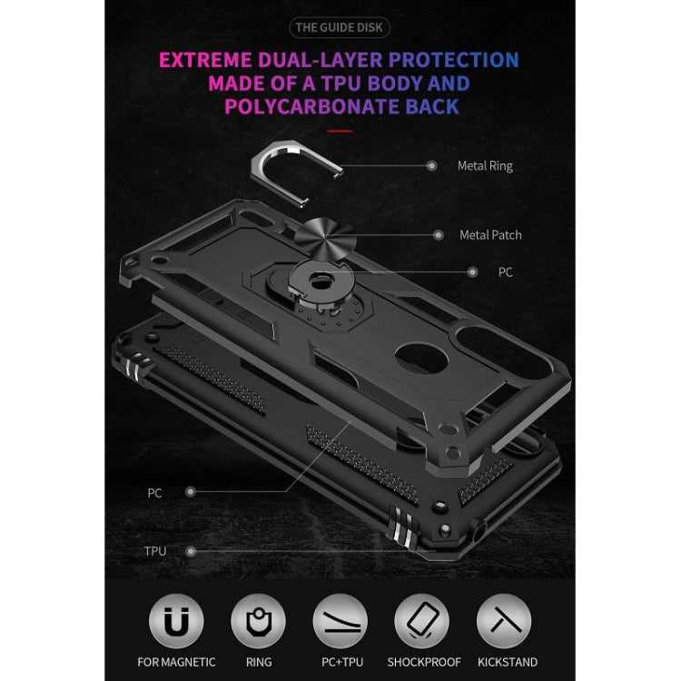 For Motorola Moto E7 Power (2021) Shockproof TPU + PC Protective Case with 360 Degree Rotating Holder(Black) - free shipping - PMC TechLife - Order now!