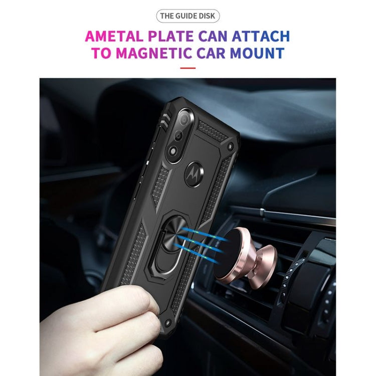 For Motorola Moto E7 Power (2021) Shockproof TPU + PC Protective Case with 360 Degree Rotating Holder(Black) - free shipping - PMC TechLife - Order now!