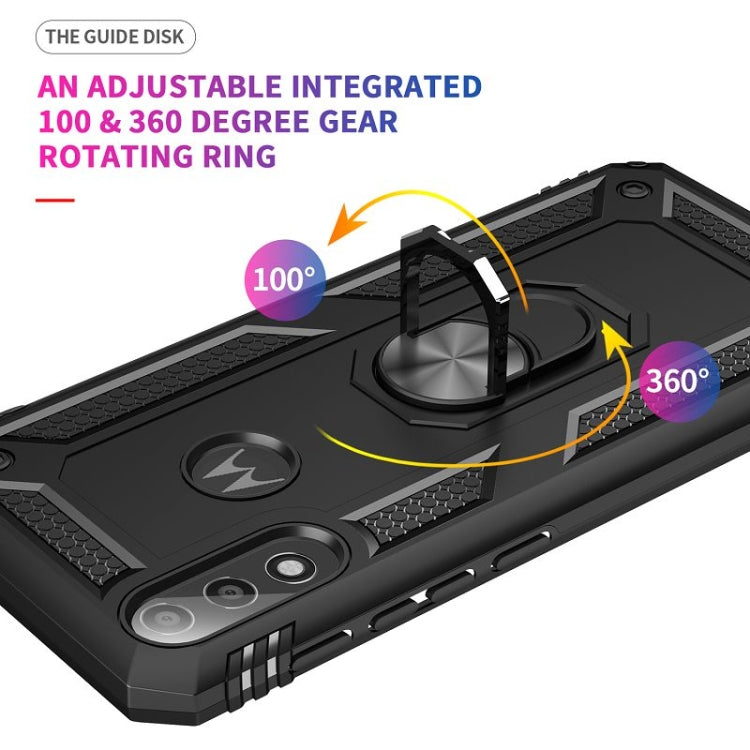 For Motorola Moto E7 Power (2021) Shockproof TPU + PC Protective Case with 360 Degree Rotating Holder(Black) - free shipping - PMC TechLife - Order now!