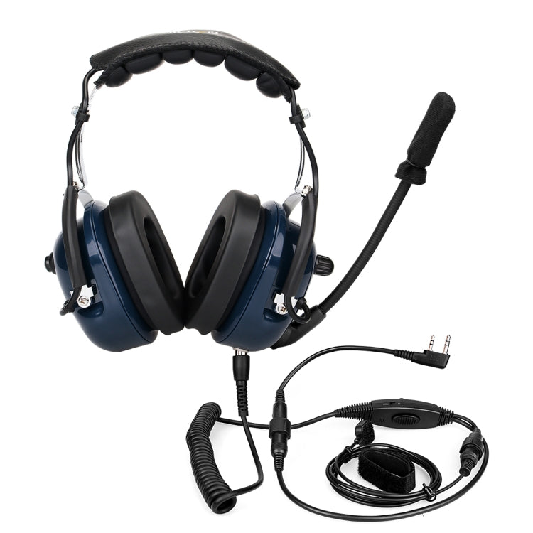 RETEVIS EH050K 2 Pin Adjustable Volume Noise Reduction Aviation Headphone Microphone with Finger PTT - Microphones & Headsets by RETEVIS | Online Shopping South Africa | PMC Jewellery | Buy Now Pay Later Mobicred