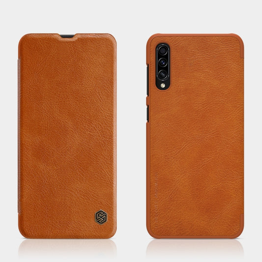 For Galaxy A30s / A50s NILLKIN QIN Series Crazy Horse Texture Horizontal Flip Leather Case, with Card Slot(Brown) - Galaxy Phone Cases by NILLKIN | Online Shopping South Africa | PMC Jewellery