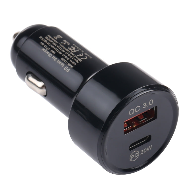 LZ-201 PD 20W USB-C / Type-C + QC 3.0 USB Mini Fast Car Charger(Black) - Car Charger by PMC Jewellery | Online Shopping South Africa | PMC Jewellery