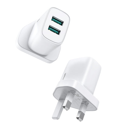 JOYROOM L-2A101 2.1A 10.5W Dual Ports Mini Fast Charger, Plug Type:UK Plug(White) - USB Charger by JOYROOM | Online Shopping South Africa | PMC Jewellery