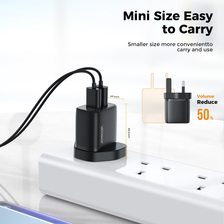 JOYROOM L-2A123 2.4A 12W Dual Ports Mini Fast Charger, Plug Type:UK Plug(Black) - USB Charger by JOYROOM | Online Shopping South Africa | PMC Jewellery