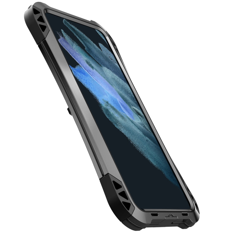 For Samsung Galaxy S21 FE R-JUST AMIRA Shockproof Dustproof Waterproof Metal Protective Case(Black) - free shipping - PMC TechLife - Order now!
