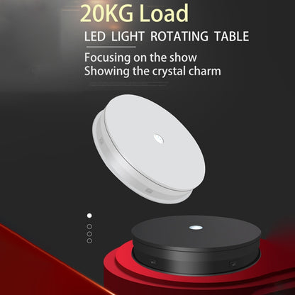 20cm Electric Rotating Turntable Display Stand LED Light Video Shooting Props Turntable, Power Plug:220V UK Plug(Black) -  by PMC Jewellery | Online Shopping South Africa | PMC Jewellery