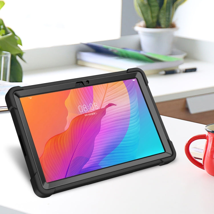 For Huawei MatePad T 10s / 10 Silicone + PC Shockproof Protective Case with Holder(Black) - Huawei by PMC TechLife | Online Shopping South Africa | PMC TechLife | Buy Now Pay Later Mobicred